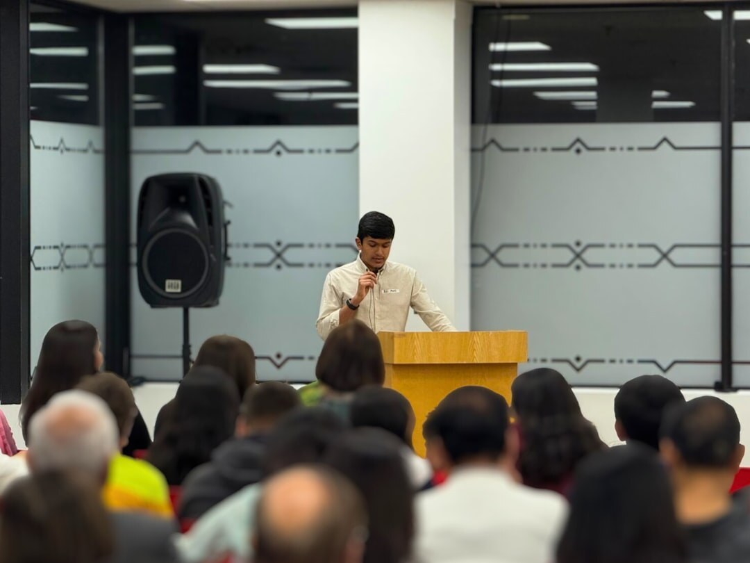 business person presenting to audience