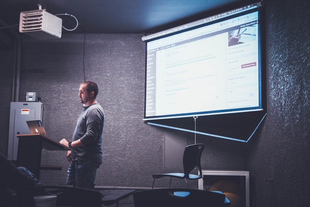 business person presenting to audience