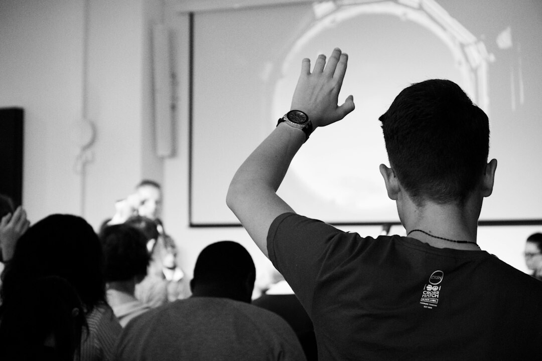 man leading workshop